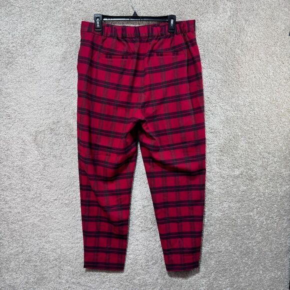 Banana Republic Hayden Pants Women's 12 Red Plaid High-Rise Comfort Stretch - Picture 11 of 13
